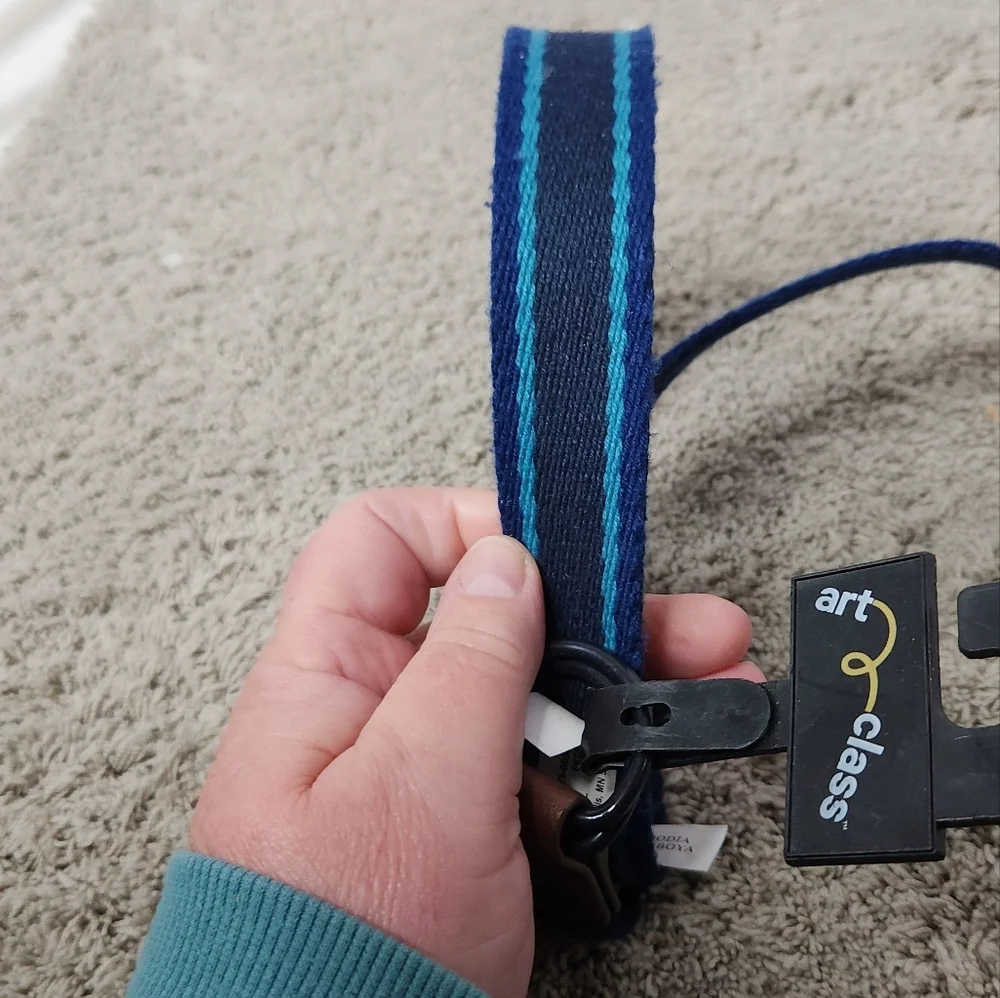 Kids' Reversible Striped Belt - art class Blue L